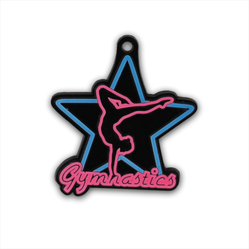 2-1/2" Female Gymnastics Neon Series Glow-in-the-Dark Medal