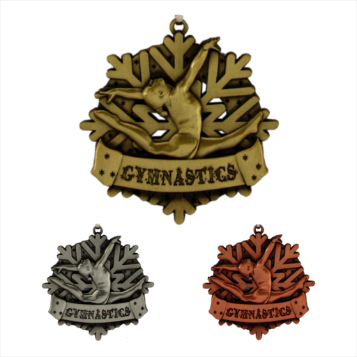 2-1/2" Female Gymnastics Snowflake Medal