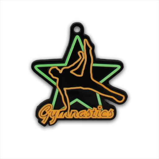 2-1/2" Male Gymnastics Neon Series Glow-in-the-Dark Medal