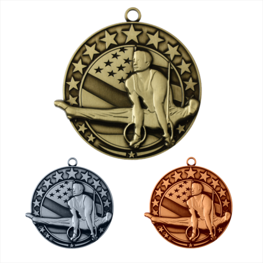 2-1/2" Male Gymnastics Stars & Stripes Series Medal