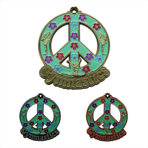 2-1/4" Female Gymnastics Peace Medal
