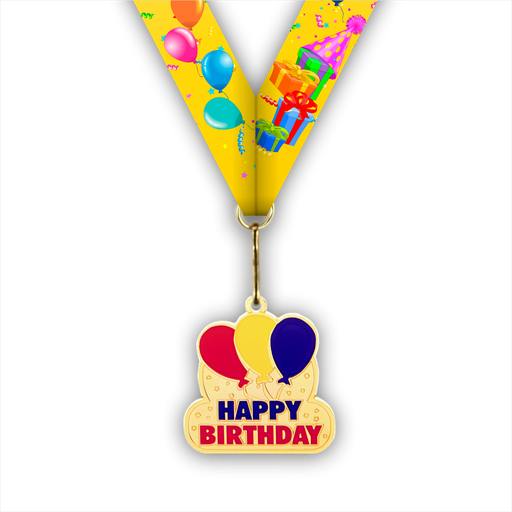 2-3/8" Happy Birthday Balloons Medal