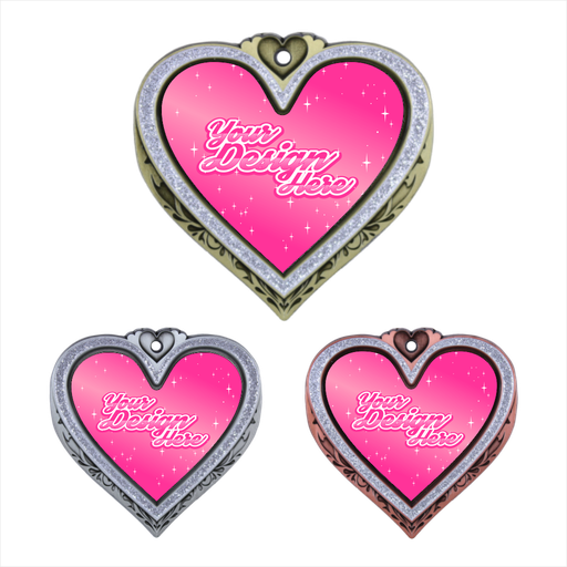 3" Royal Heart Insert Medal