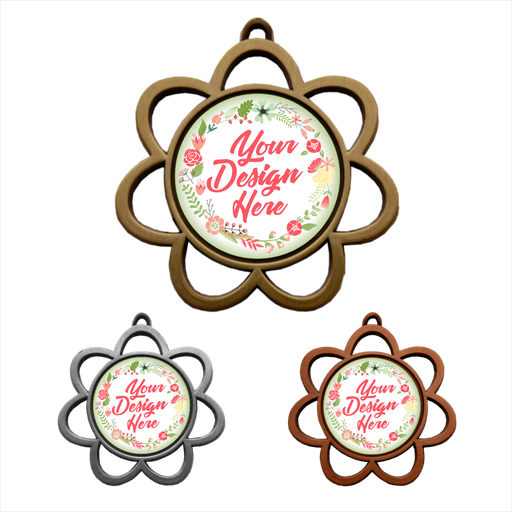 3-1/4" Flower Power Series Insert Medal
