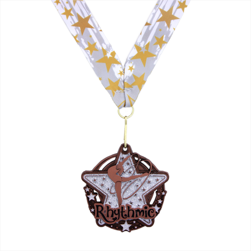 2-3/4" Rhythmic Clear Star Dazzle Series Medal [MED-439]